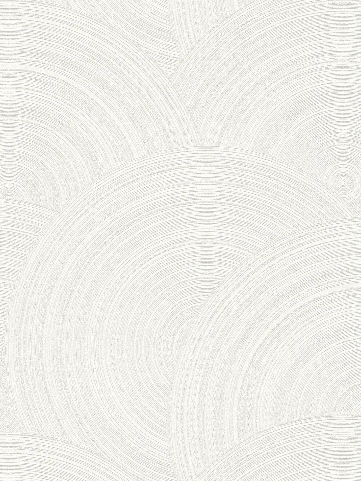         Non-woven wallpaper circle pattern with textured surface - white
    