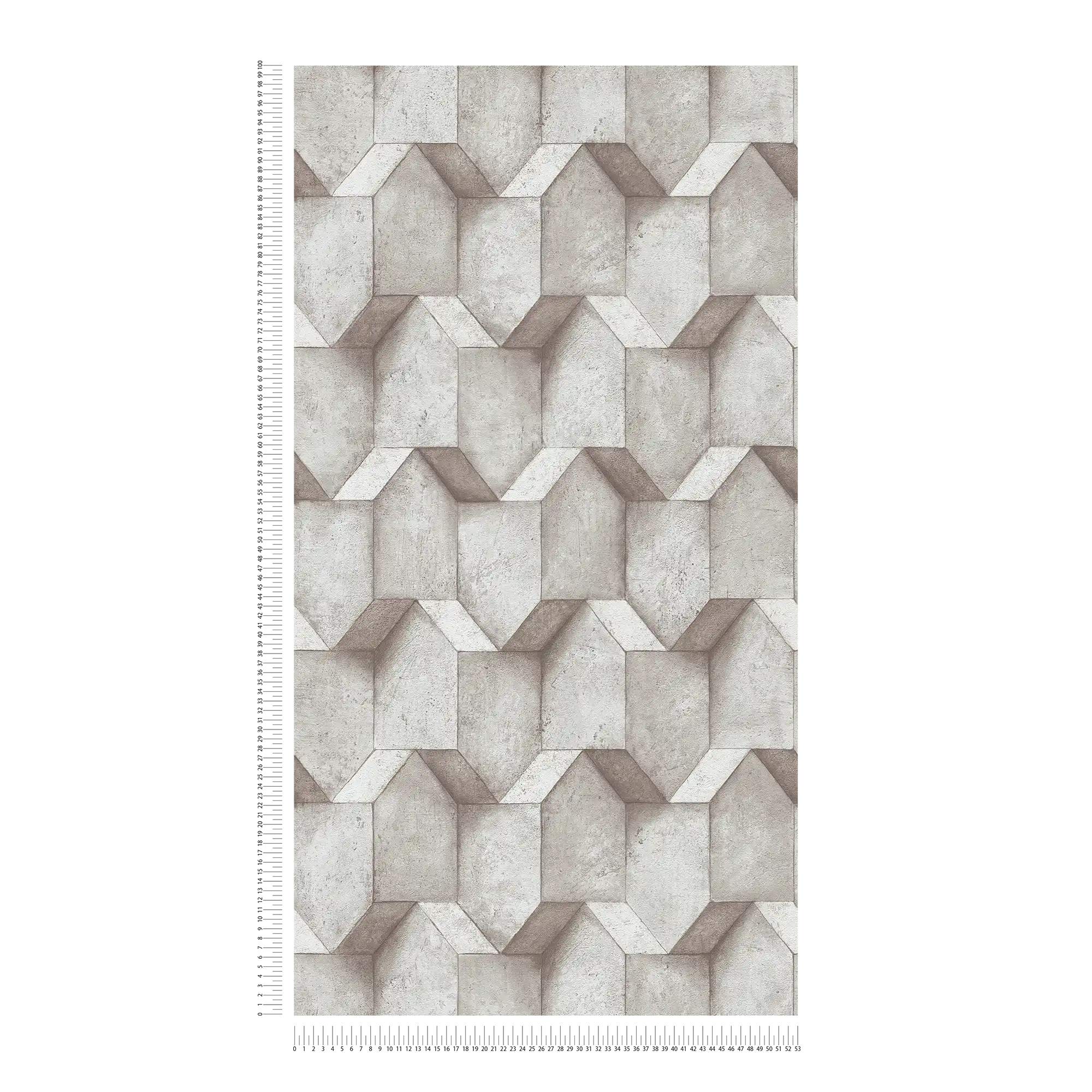 3D Tapete Greige mit Betonoptik Design – Grau, Beige