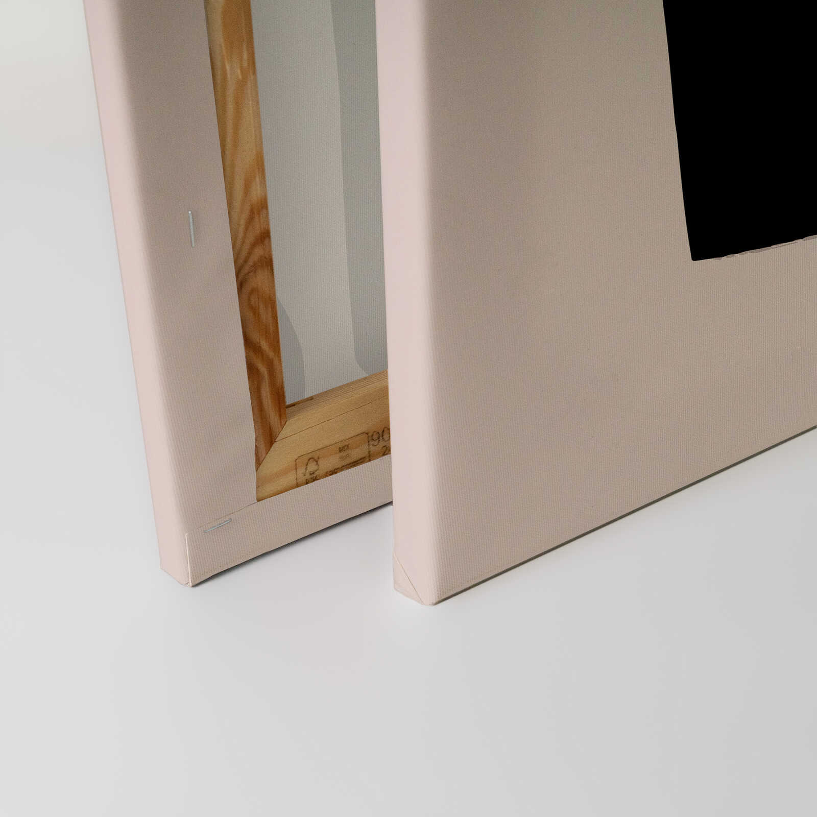             Leinwandbild Eleganz in Schwarz - Abstrakte Leinwand mit Kreisen und Formen – 30 x 45 cm - Creme, Schwarz
        