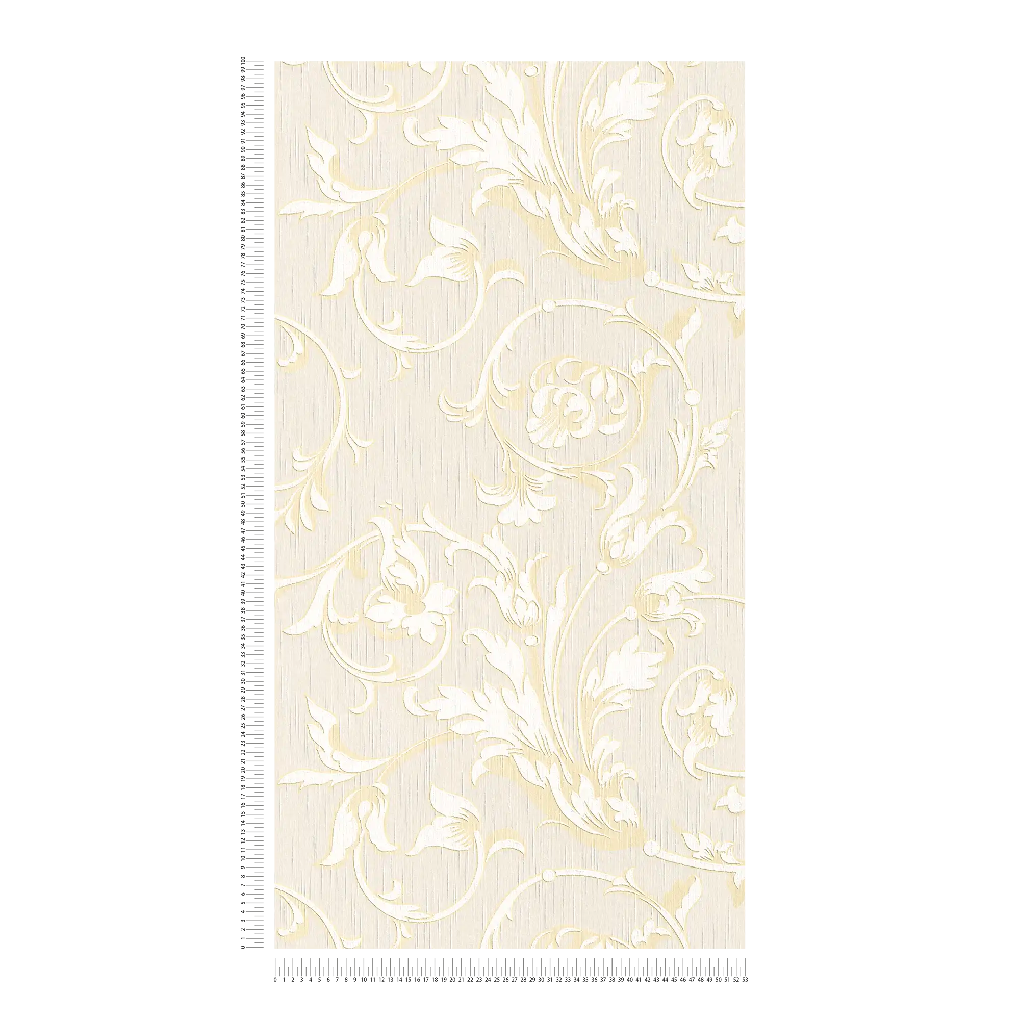 Hermitage Tapete mit floralem Ornament – Beige, Creme