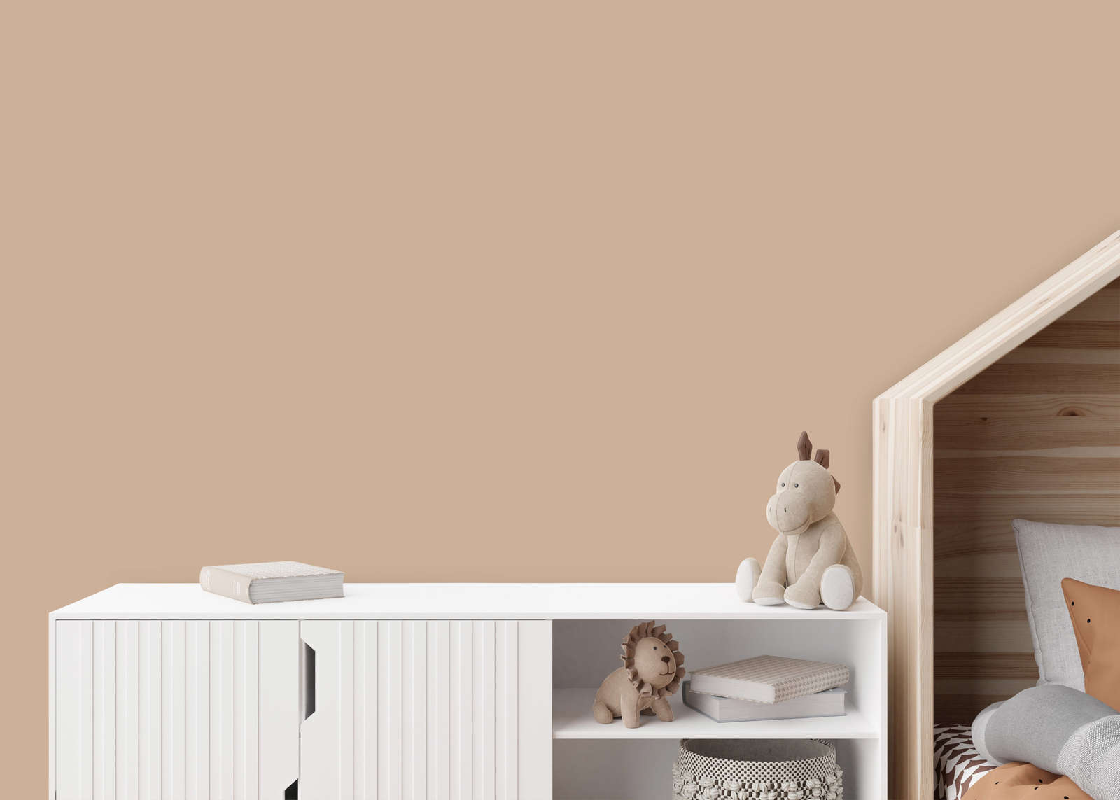 Kinderzimmer, Kinderbett, Holzregal, Spielzeug, Dekoration