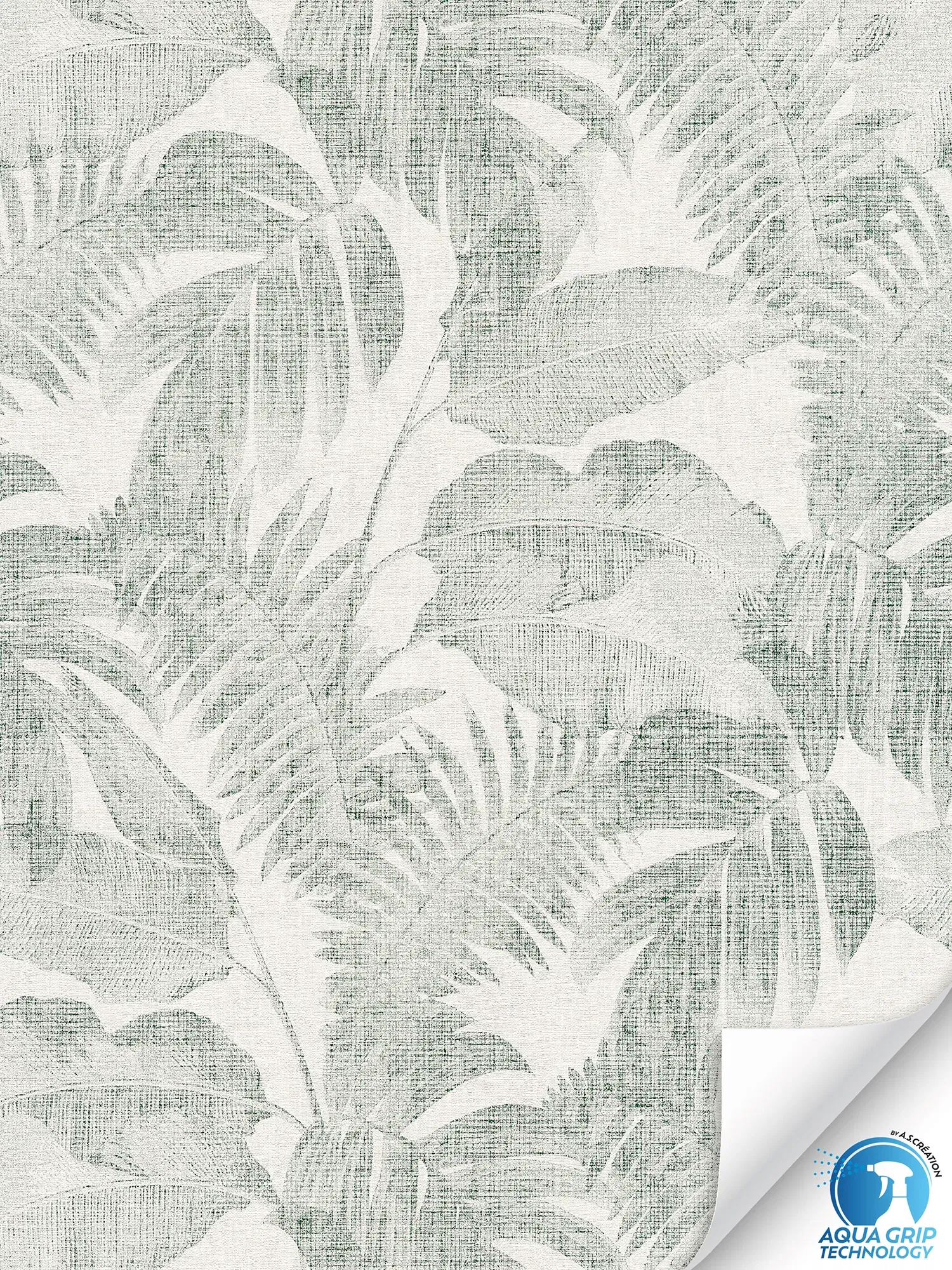         Vintage Dschungel-Vliestapete mit Farnblättern und dezenter Struktur – Water. Fix. Ready. – Creme, Grün, Beige
    