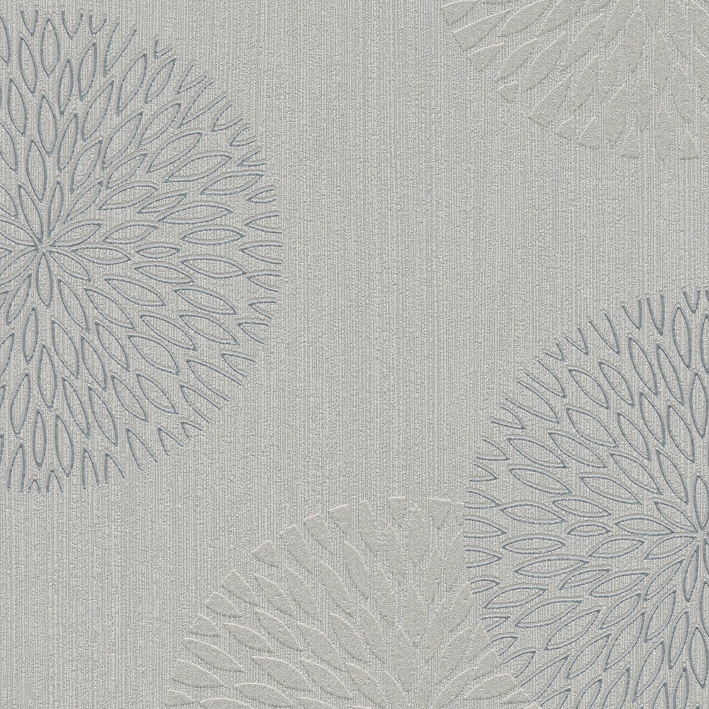             Vliesbehang met glittereffect bloemen in abstract Design - grijs
        