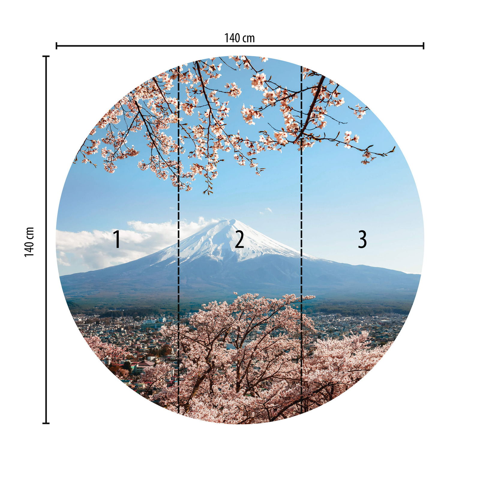             Fototapete rund Mount Fuji in Japan
        