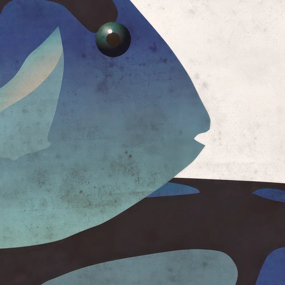abstract, kunst, porträt, blau, geometrisch