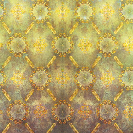         Muurschildering met ornament patroon & gebruikte look
    