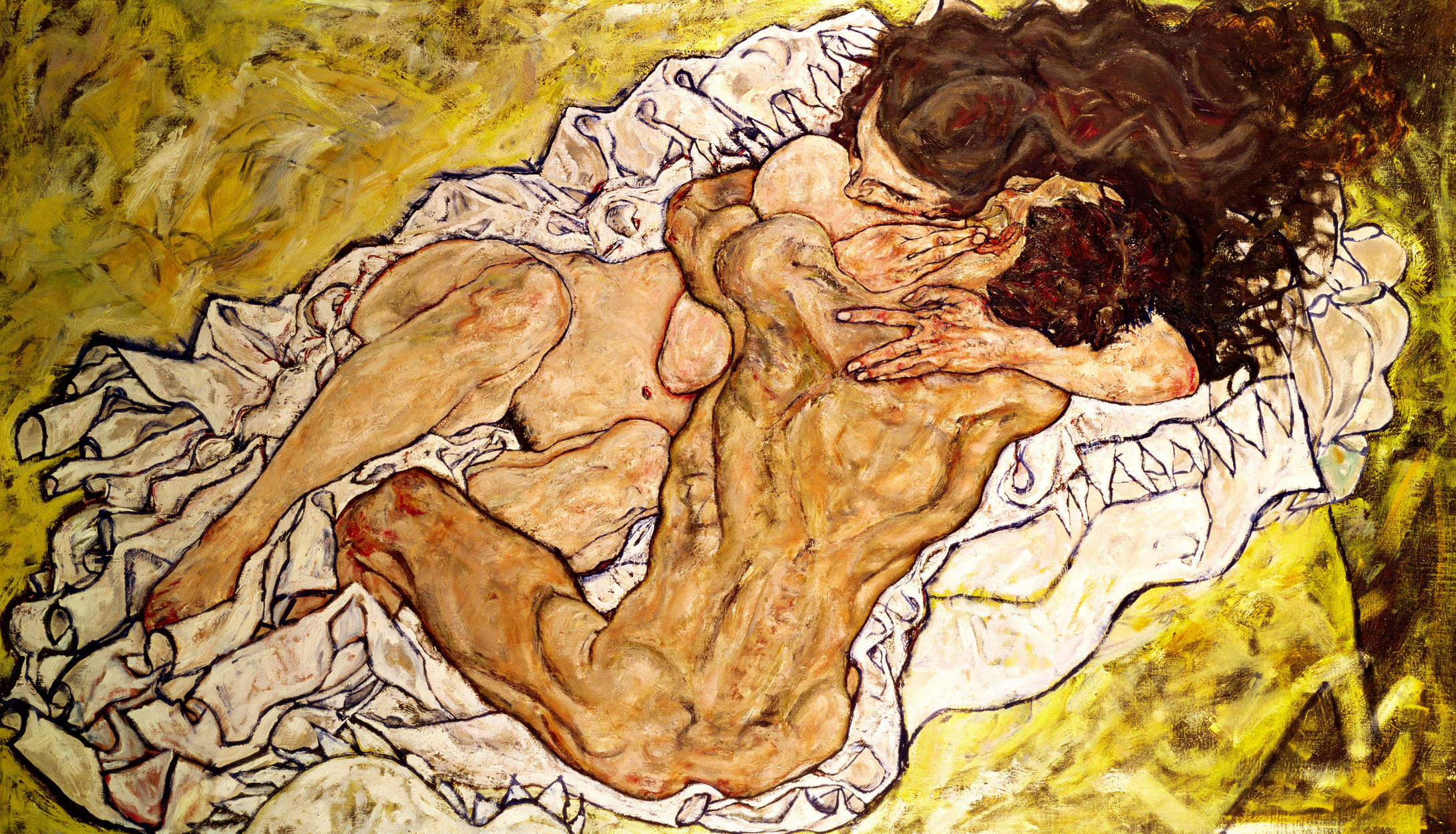 Fototapete 'Die Umarmung' von Egon Schiele