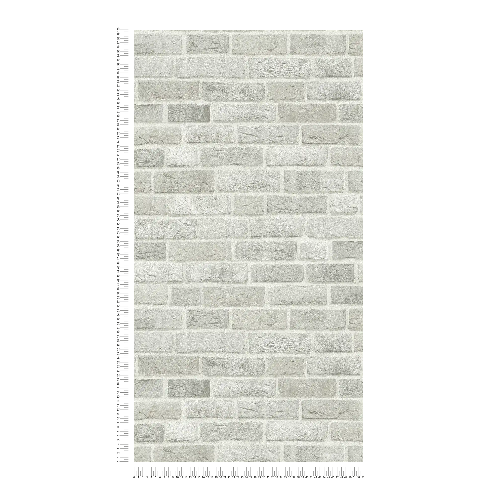 Graue Steinoptik Tapete Backstein 3D Motiv – Grau, Weiß
