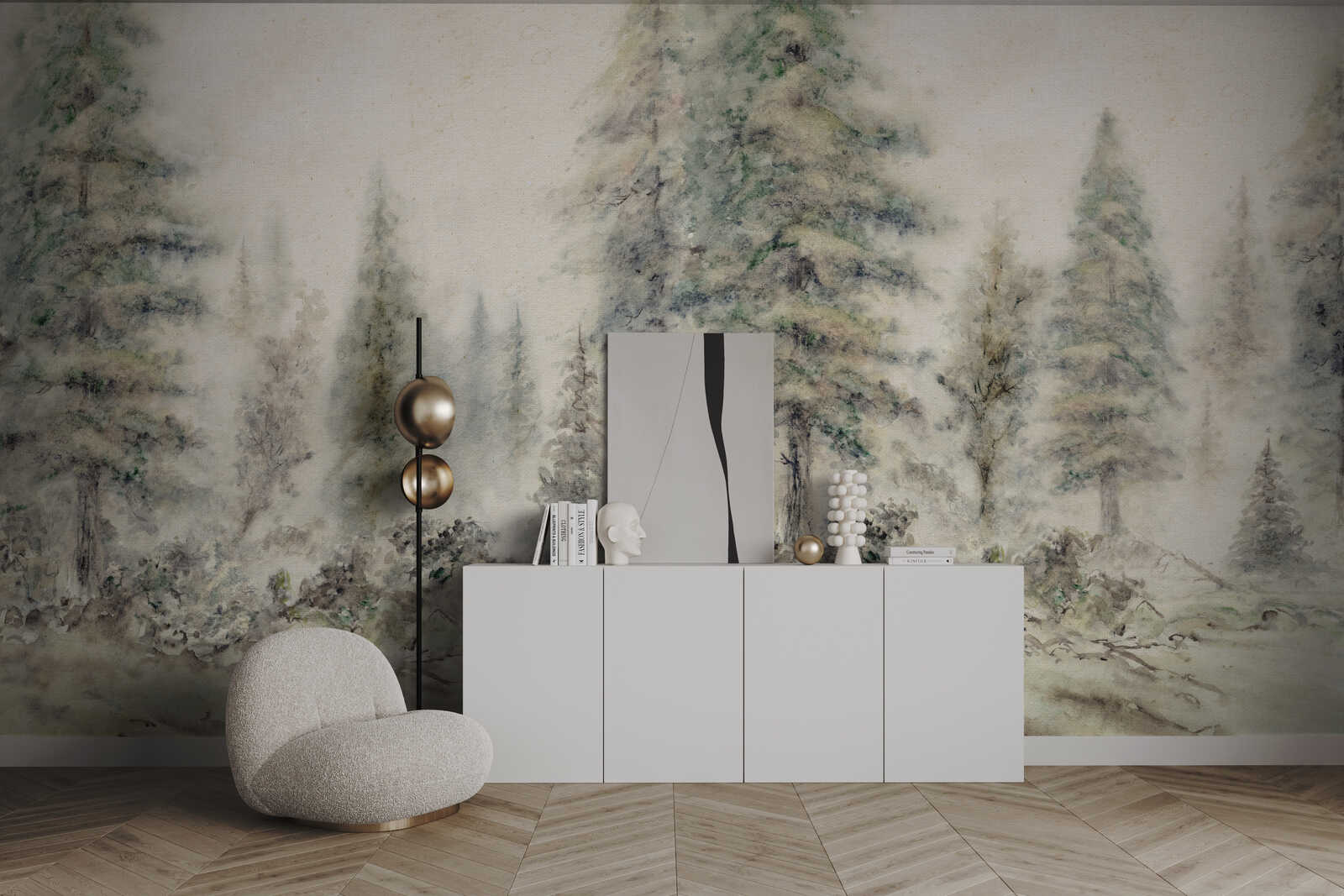 Sideboard, Schrank, Wanddekoration, Dekorationsobjekte, Bodenlampe