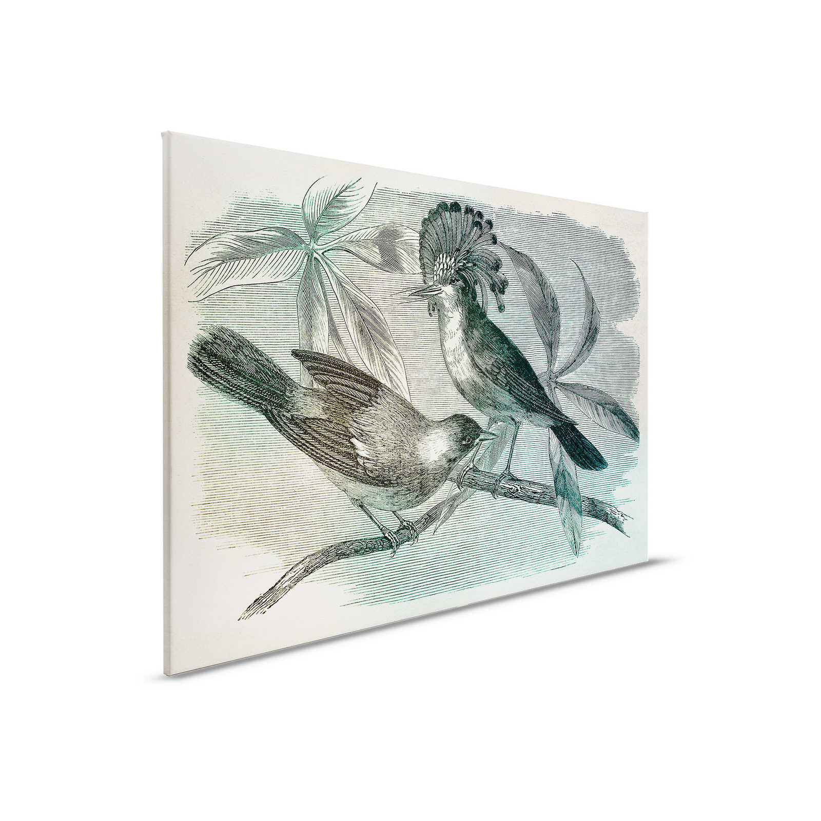         Leinwandbild Vogel Muster im Retro Stil – 0,90 m x 0,60 m
    
