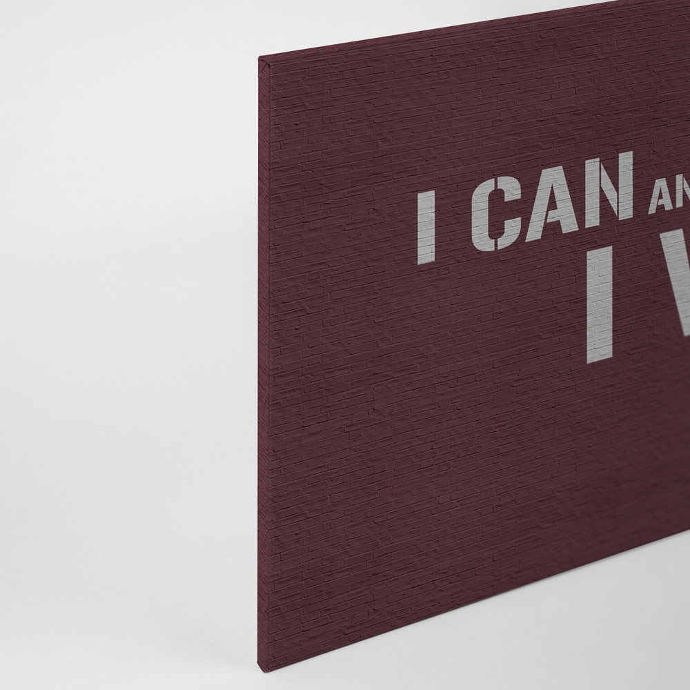             Message 3 - Leinwandbild Rote Ziegelwand mit Motivationsspruch – 0,90 m x 0,60 m
        