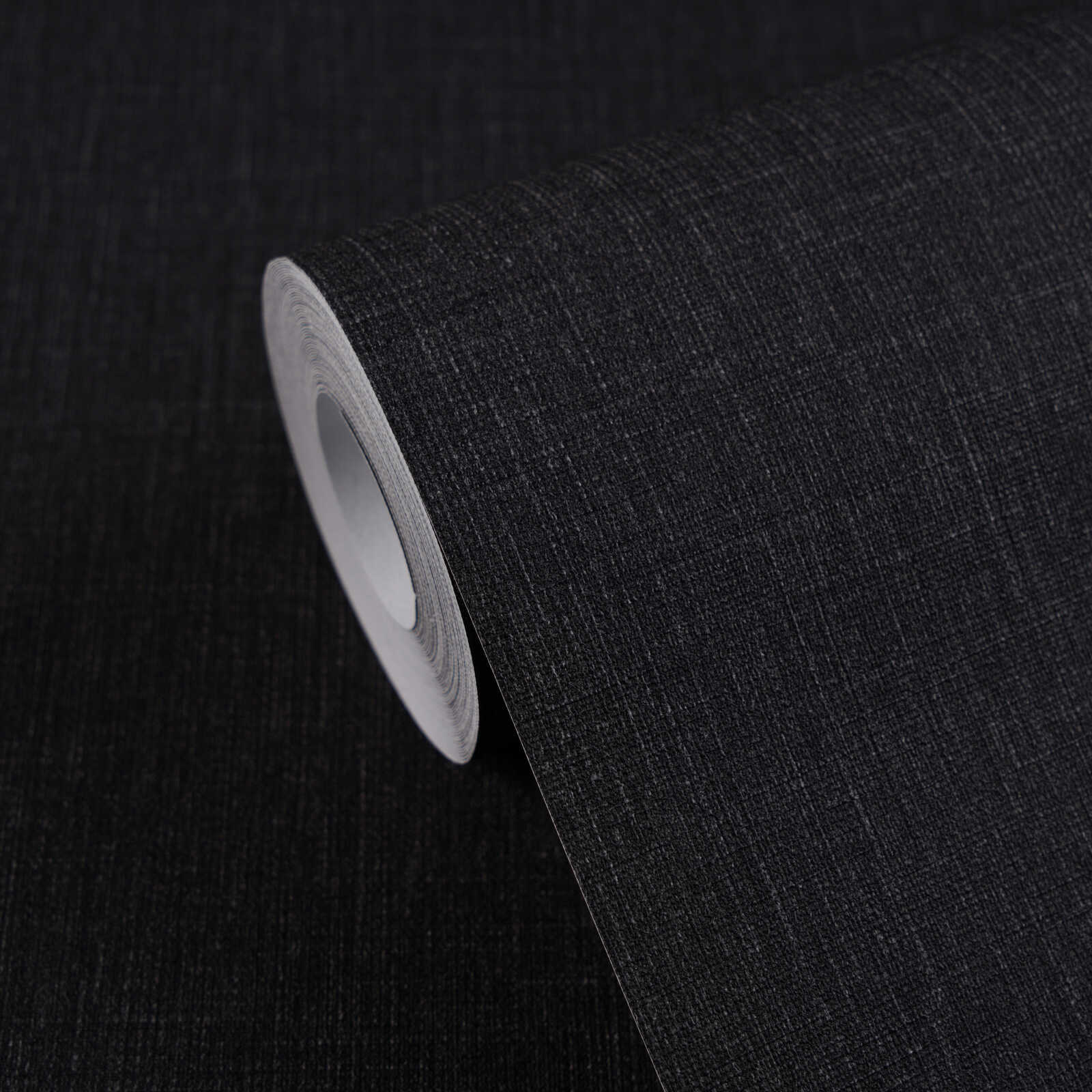 Gewebtes Gewebe, Stoffbahn, schwarze Textilie, Klebebandmaterial, Dunkles Gewebe