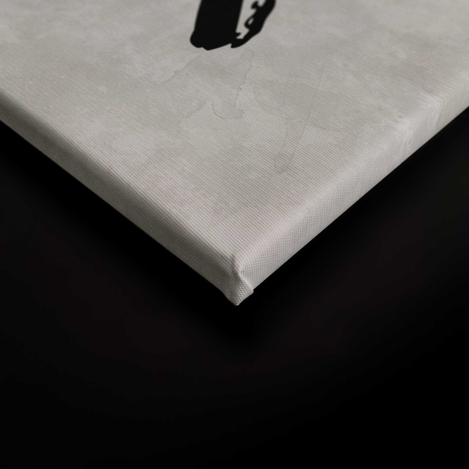             Vogel Leinwandbild im Zeichenlook mit Putzoptik – 0,90 m x 0,60 m
        