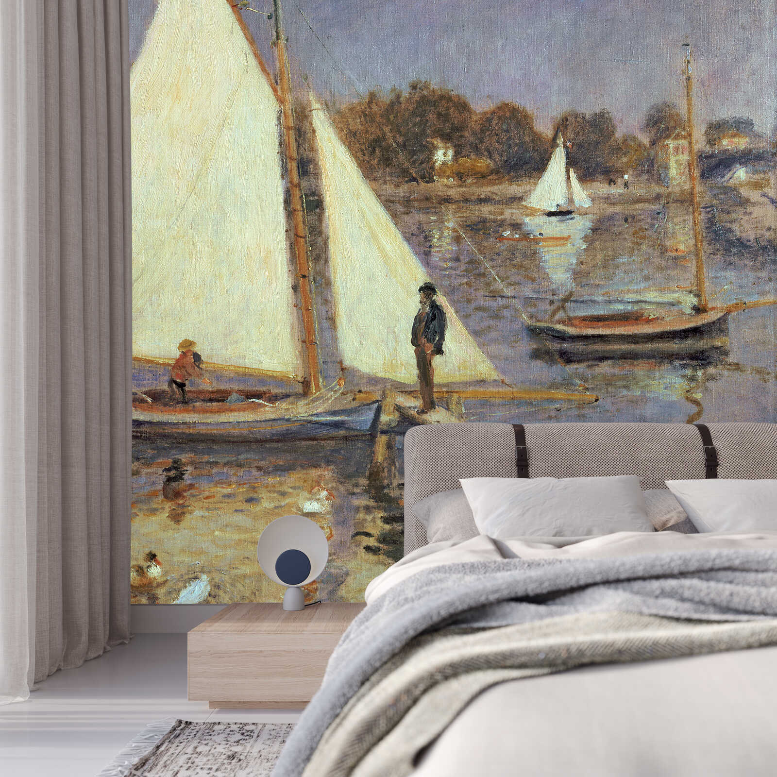 wandbilder, seglboot, meerlandschaft, mural, nachtoduroc