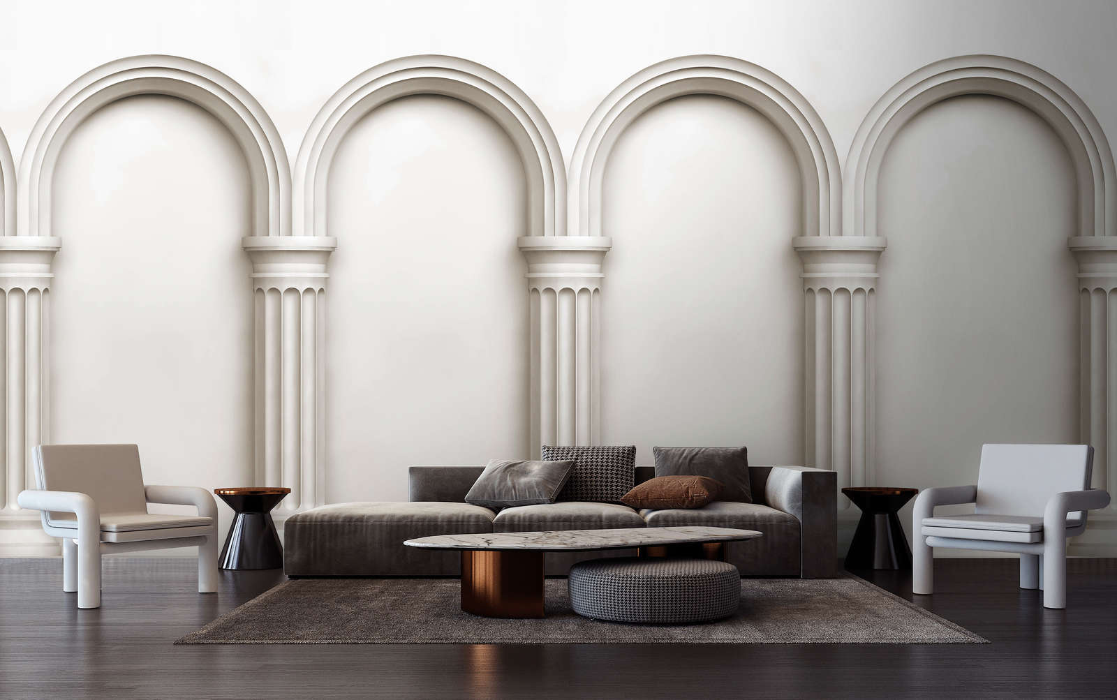             Fototapete »new roman« - Architektur mit Rundbögen – Glattes, leicht glänzendes Premiumvlies
        