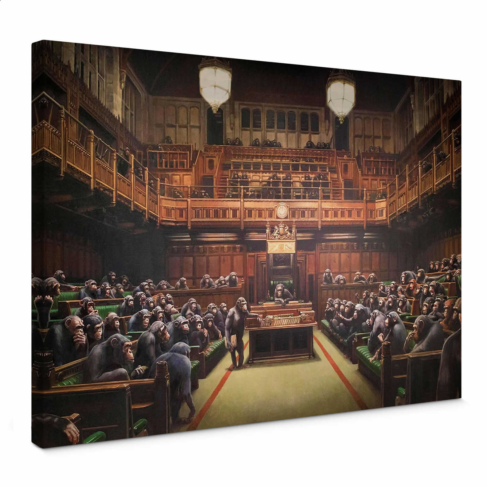             Leinwandbild Banksy "Devolved Parliament" – 0,70 m x 0,50 m
        