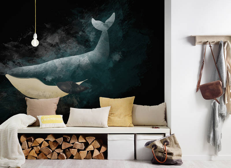 Wal, Wandbild, Wohnzimmer, Kissen, Holzstapel