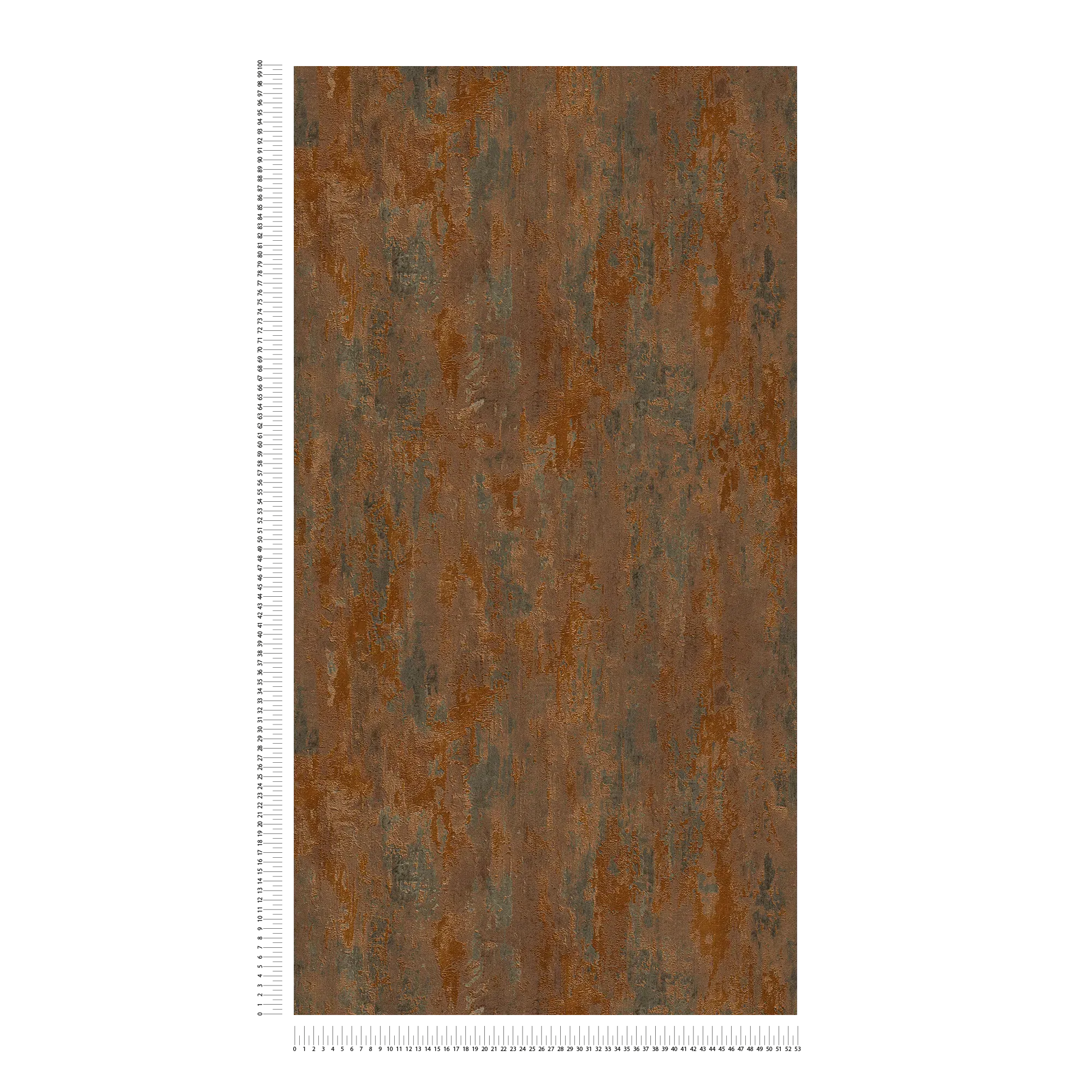             Papier peint rouille & effet métallique style industriel - orange, cuivre, marron
        