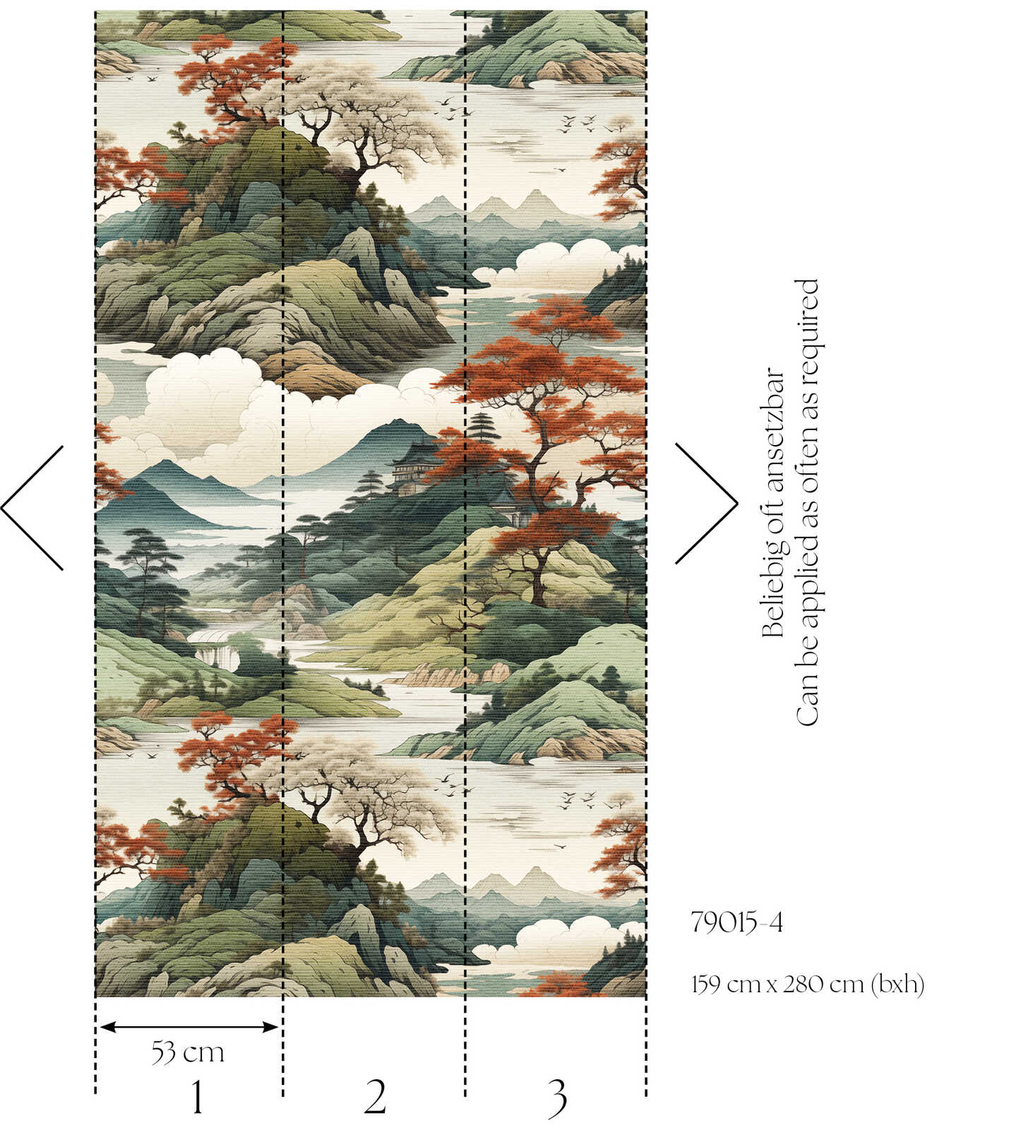 reisethema, landschaft, gebirgslandschaft, rollenposter, asiatische-kunst