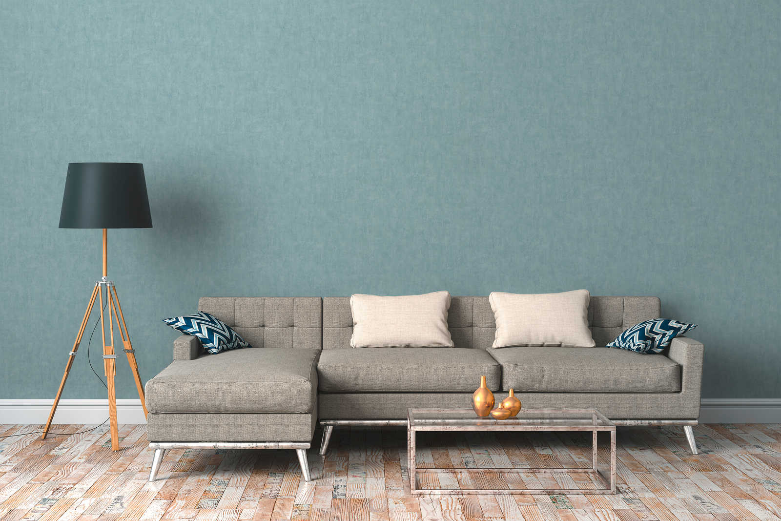 sofa, Couch, Wohnzimmer, Grau, Blauwand