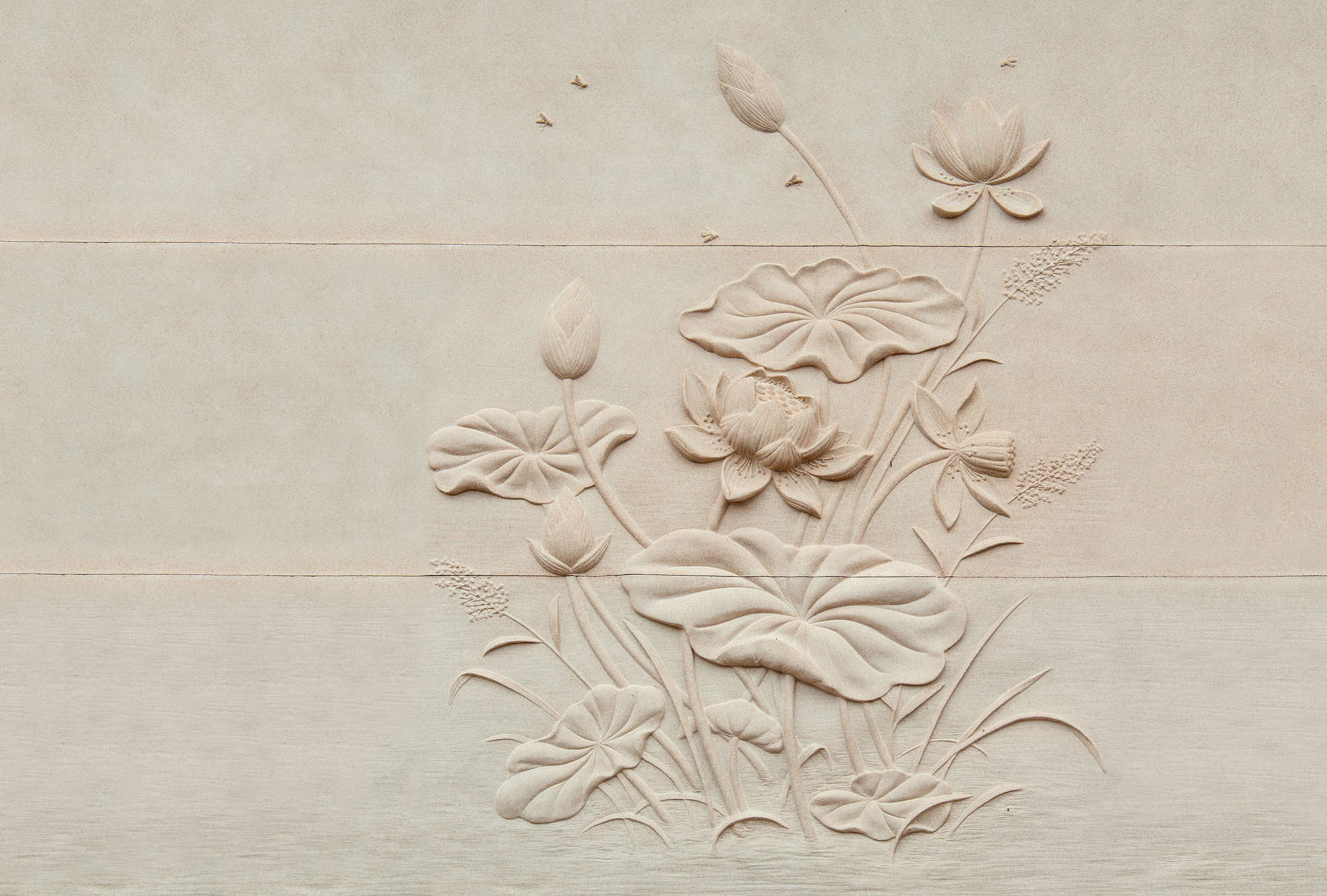             Fototapete »fiore« - Blumenrelief auf Betonstruktur – Glattes, leicht glänzendes Premiumvlies
        