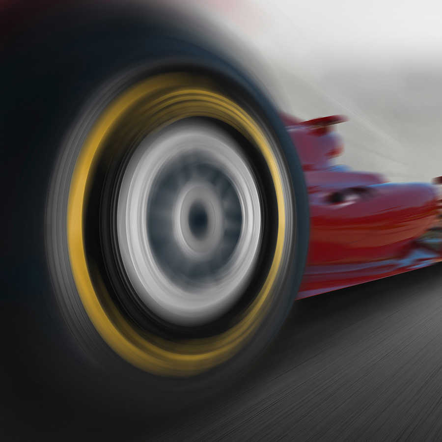         Auto Fototapete Rennwagen bei hoher Geschwindigkeit auf Premium Glattvlies
    