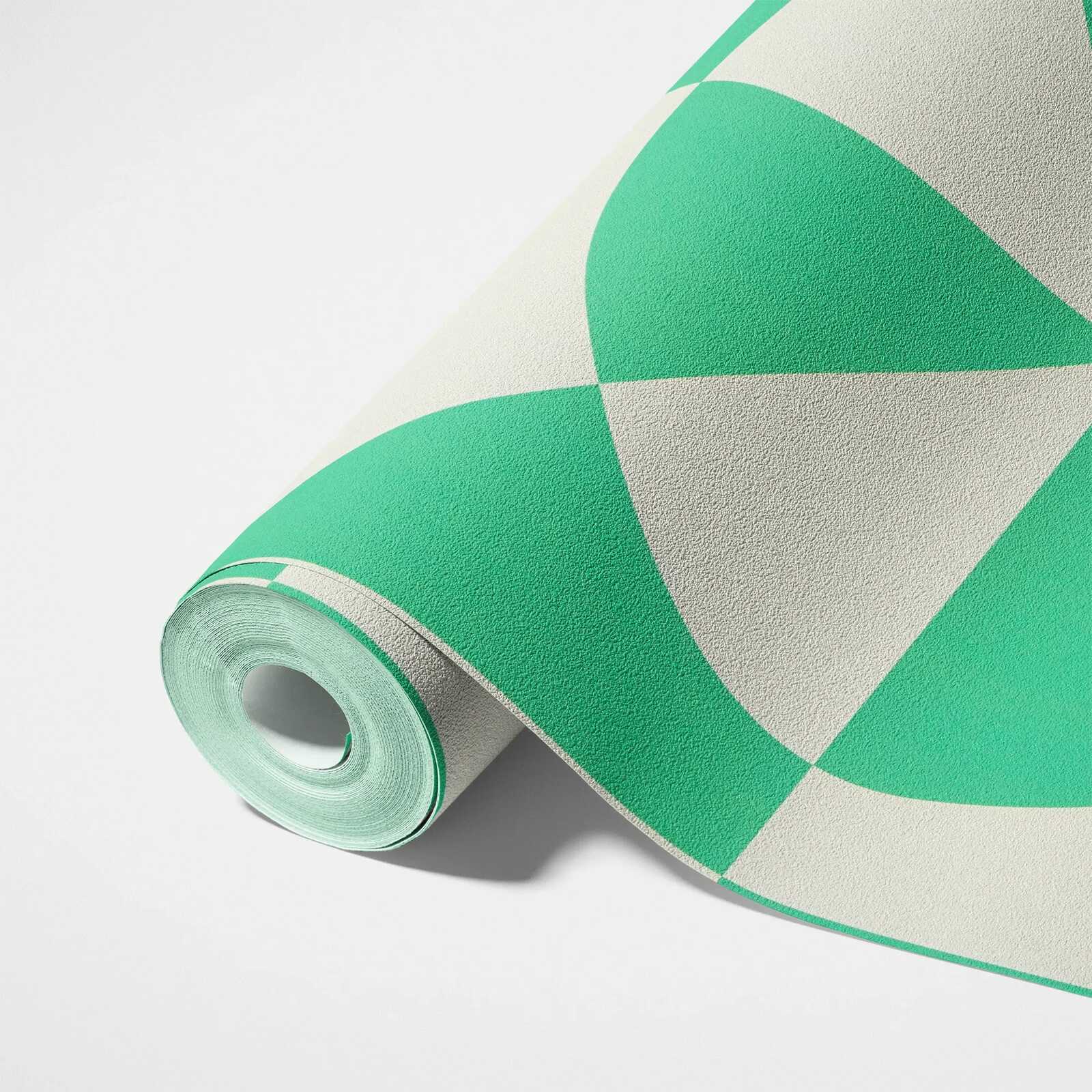             Vliestapete mit geometrischen Formen – Grün, Weiß
        