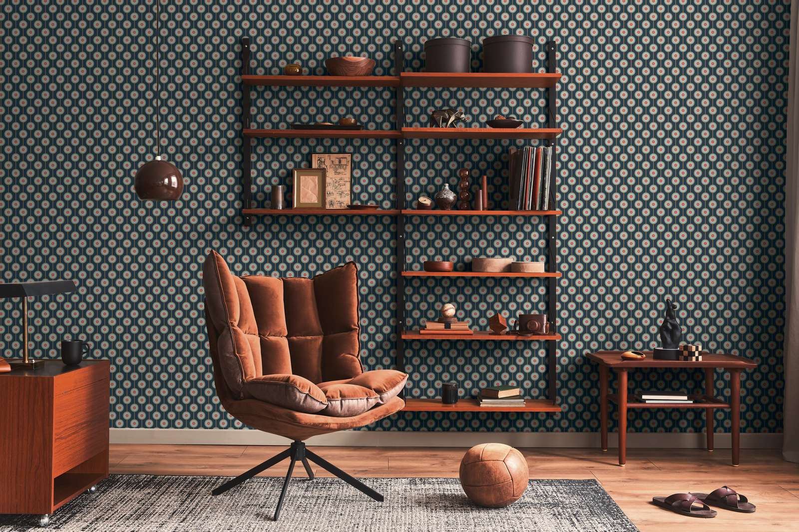 Moebel, Basketball (Ball), Innenarchitektur, Bücherschrank, Medaillon