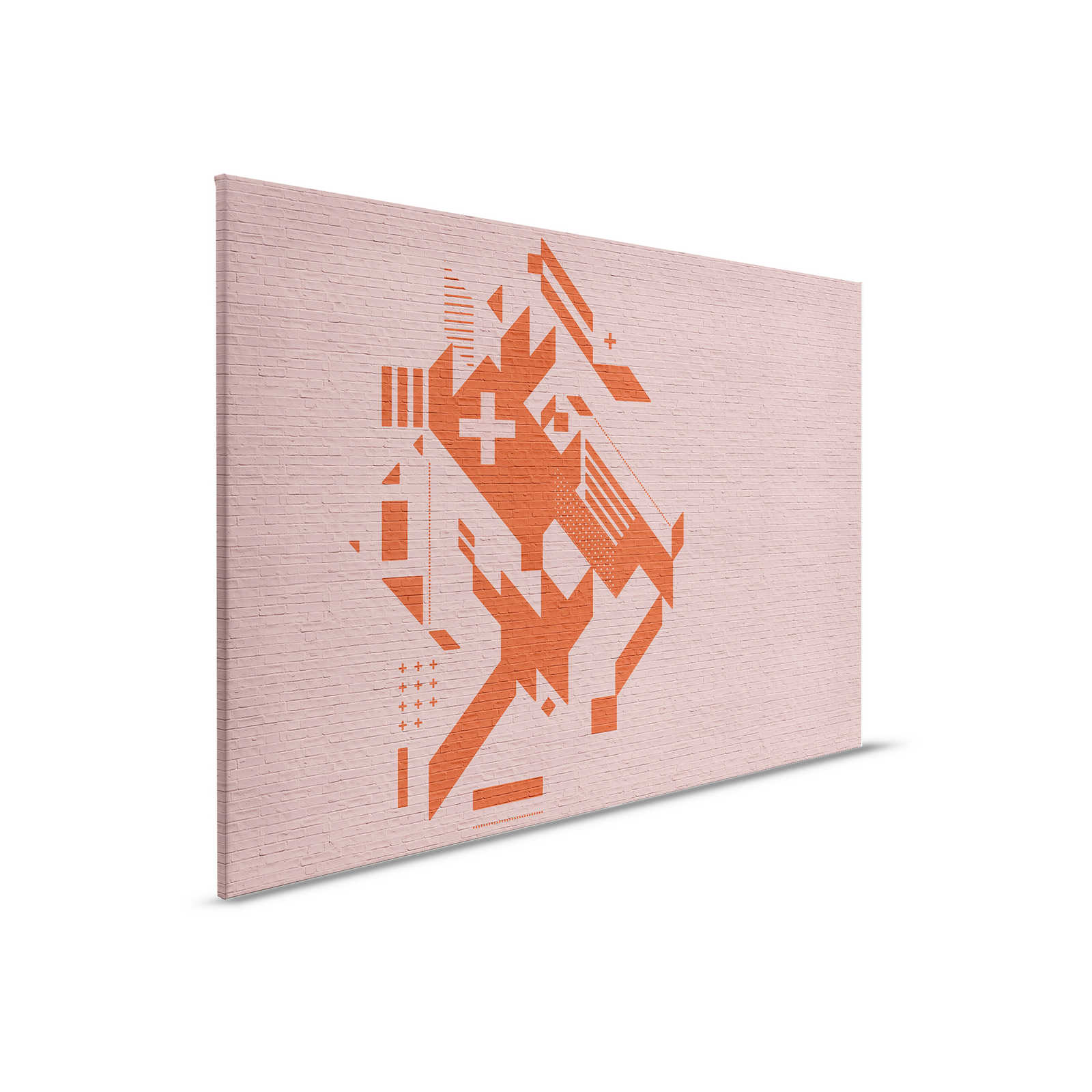         Brick by Brick 1 - Ziegelwand Leinwandbild mit Grafik – 0,90 m x 0,60 m
    