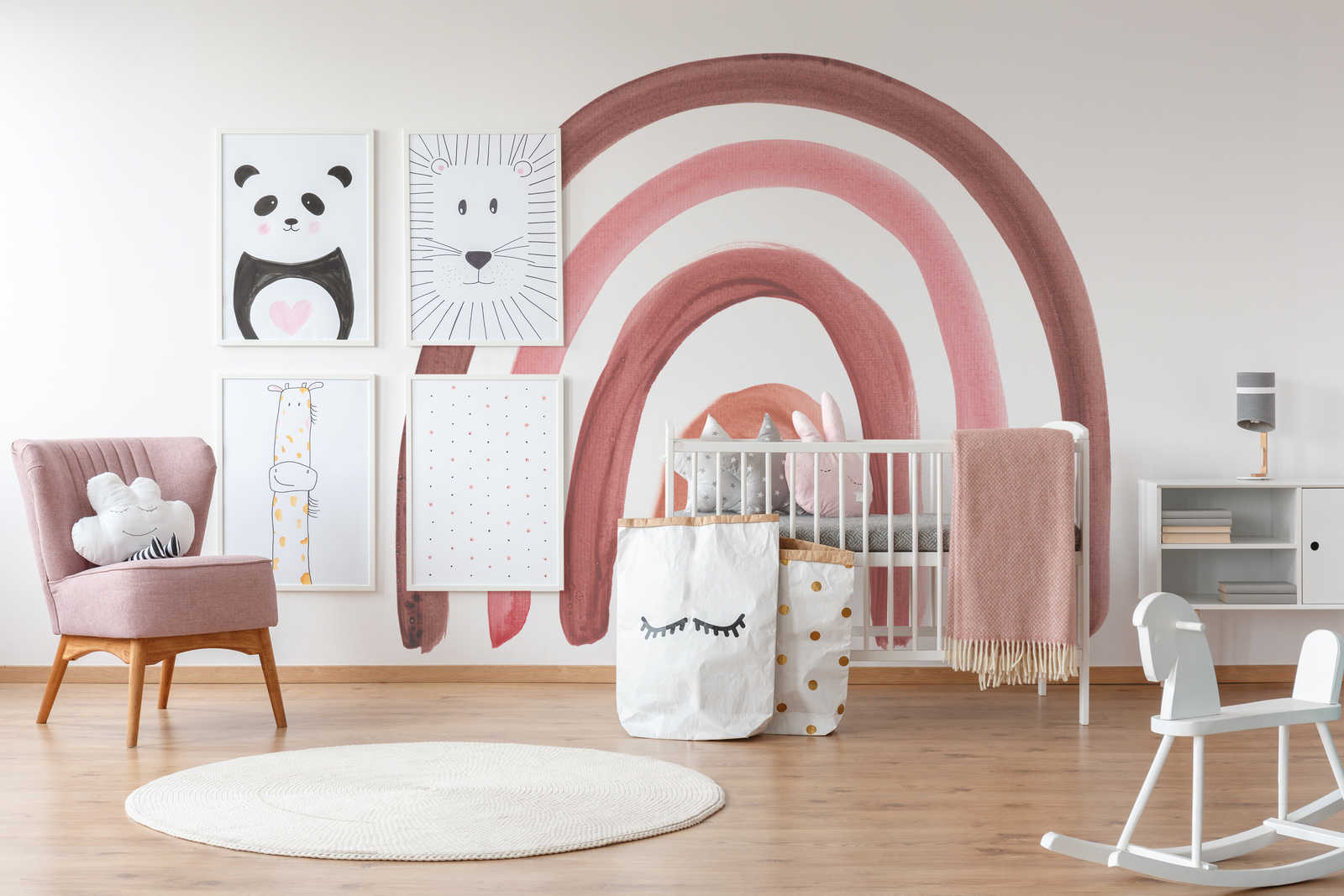         Papier peint panoramique boho arc-en-ciel pour la chambre d'enfant
    