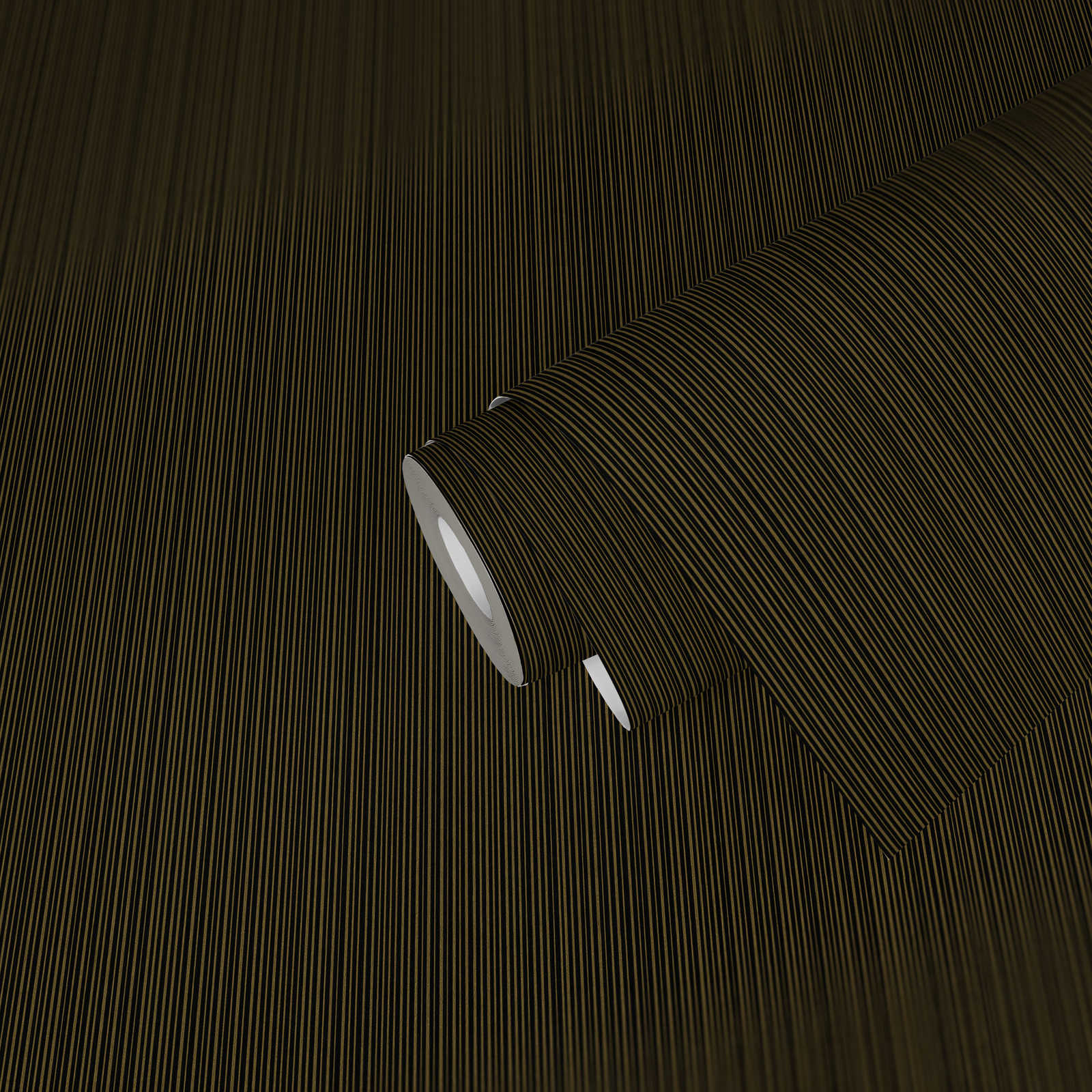             Schwarze VERSACE Tapete mit Metallic-Streifen
        