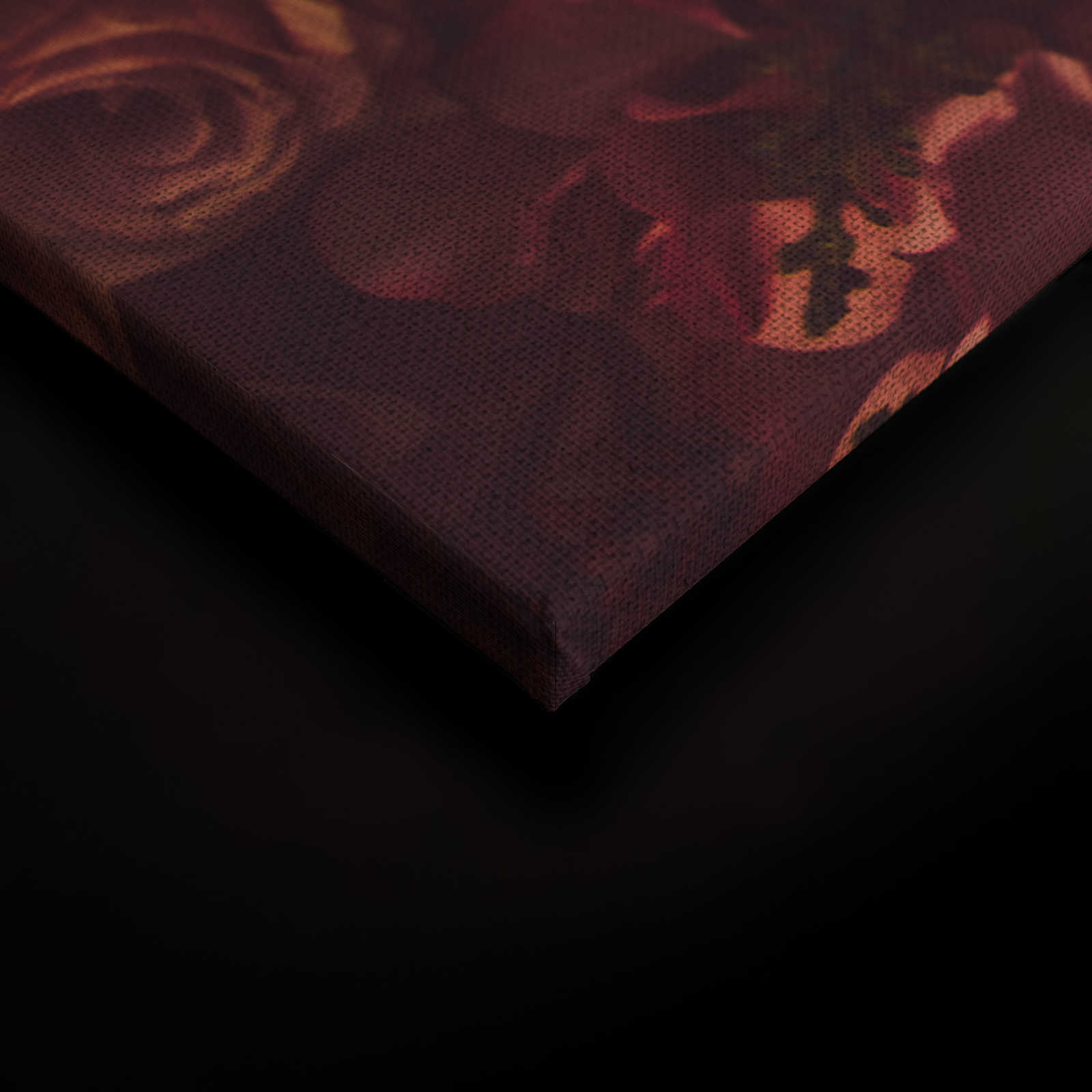             Canvas met romantisch rozenmotief in linnenlook - 0,90 m x 0,60 m
        
