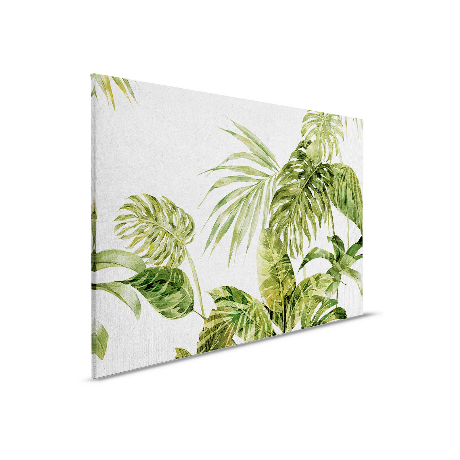             Tropisches Leinwandbild Monstera-Blättern im Aquarell Stil – 0,90 m x 0,60 m
        