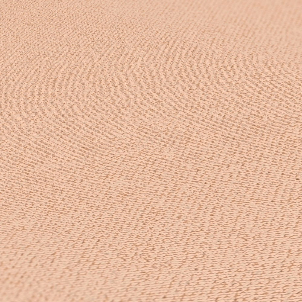             Melierte Strukturtapete mit Leinen Muster in matt – Orange, Lachs
        