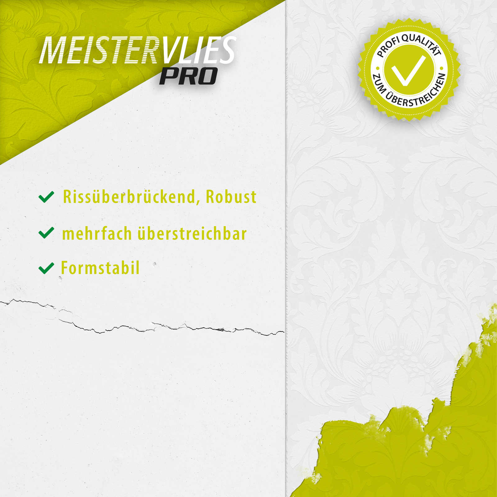             Überstreichbare Tapete mit floralem Ornament Design – Weiß
        