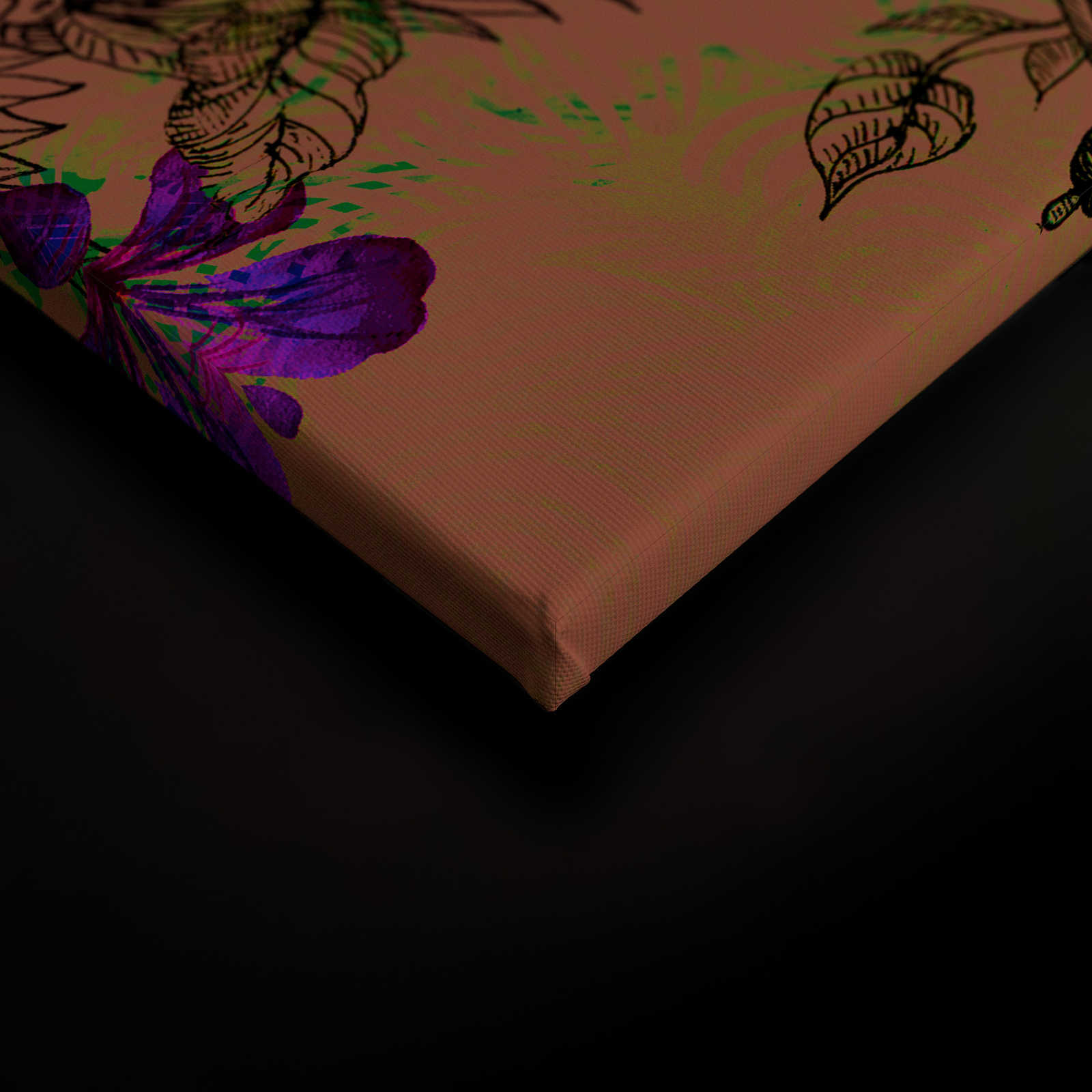             Vogel Leinwandbild im bunten Collage Stil – 0,90 m x 0,60 m
        