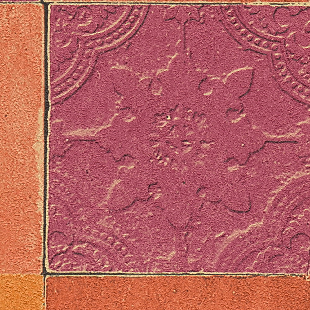             Fliesen-Tapete orientalisches Mosaik – Orange, Rot
        