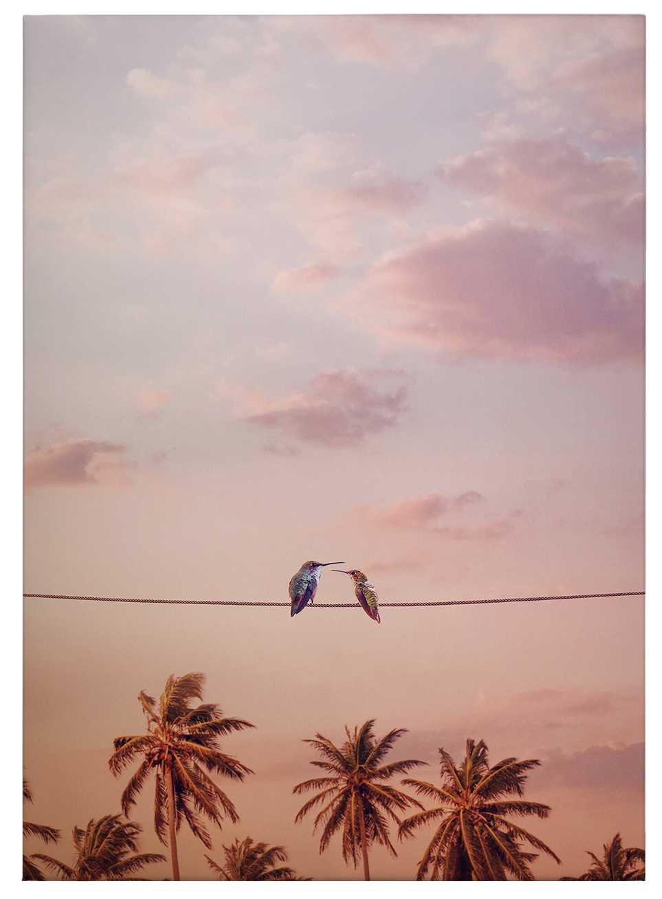             Canvas print 'Hummingbirds in love' by Loose – pink
        