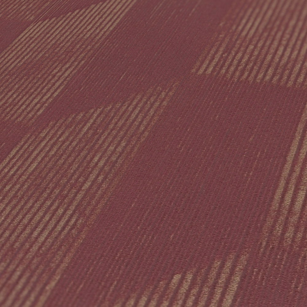             Textured wallpaper with 3D graphic pattern - metallic, red
        
