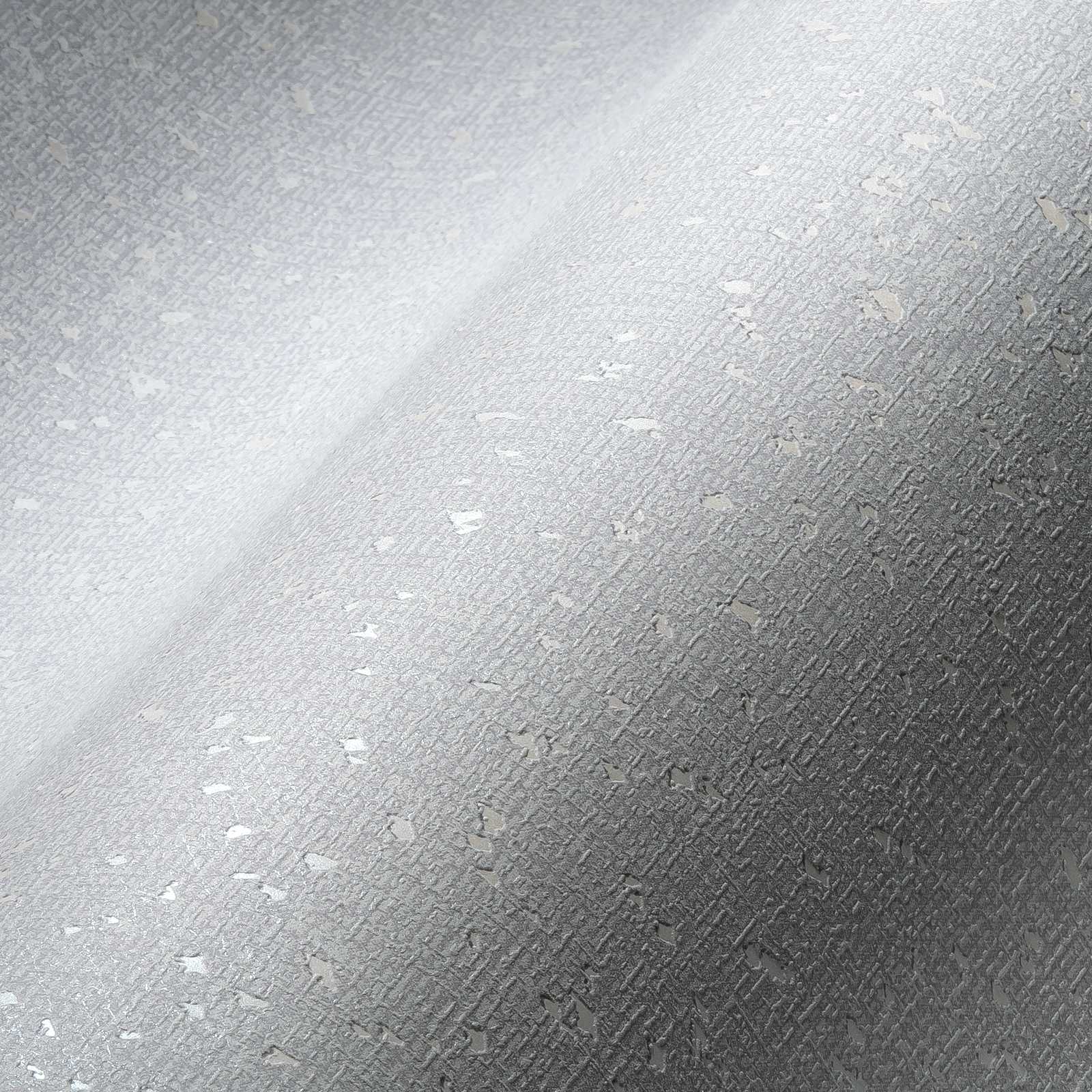             Tapete mit textiler Struktur und Metallic Akzent – Weiß, Grau
        