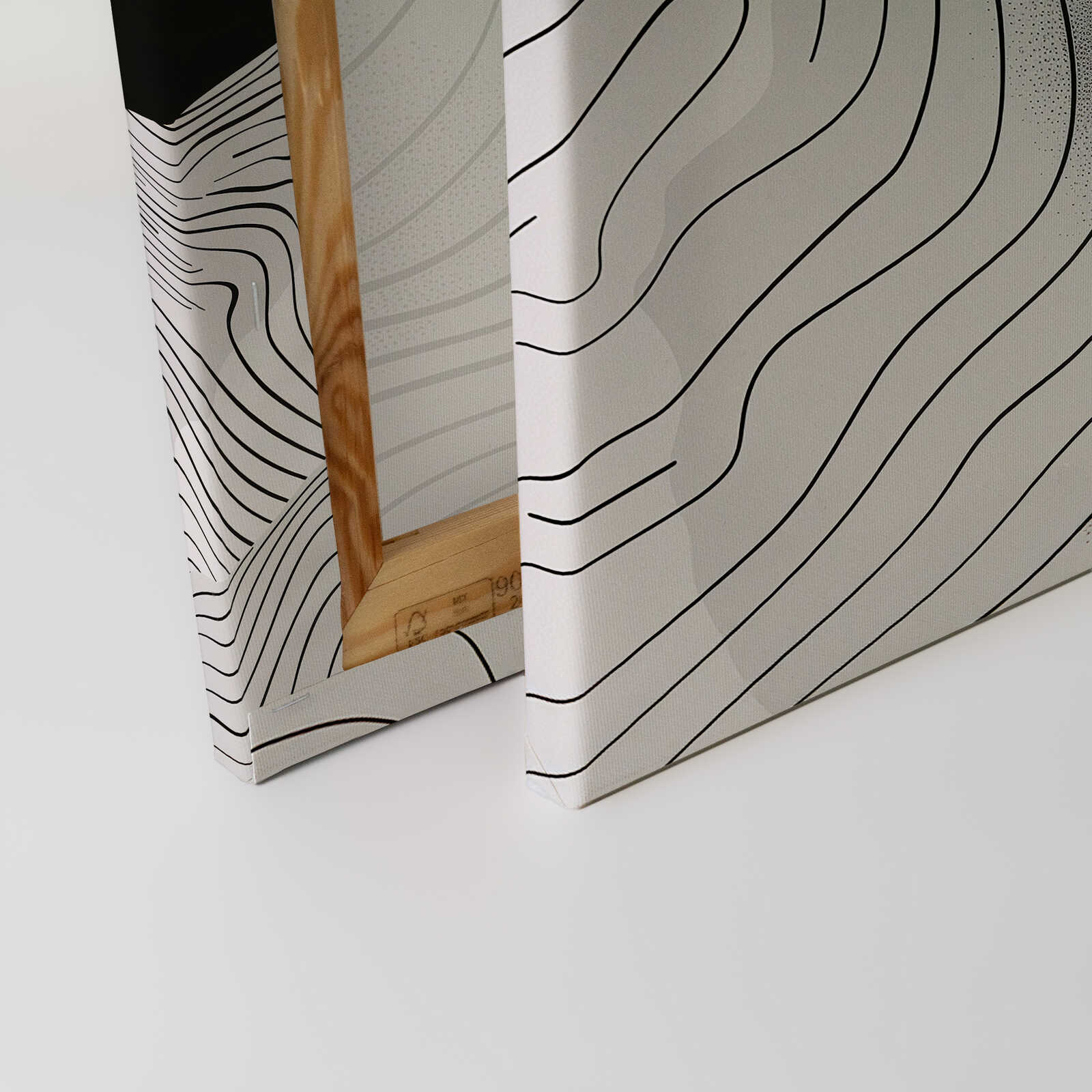             Leinwandbild Abstrakte Bergsilhouette - Elegantes Kunstwerk in Monochrom – 30 x 45 cm - Schwarz, Grau
        