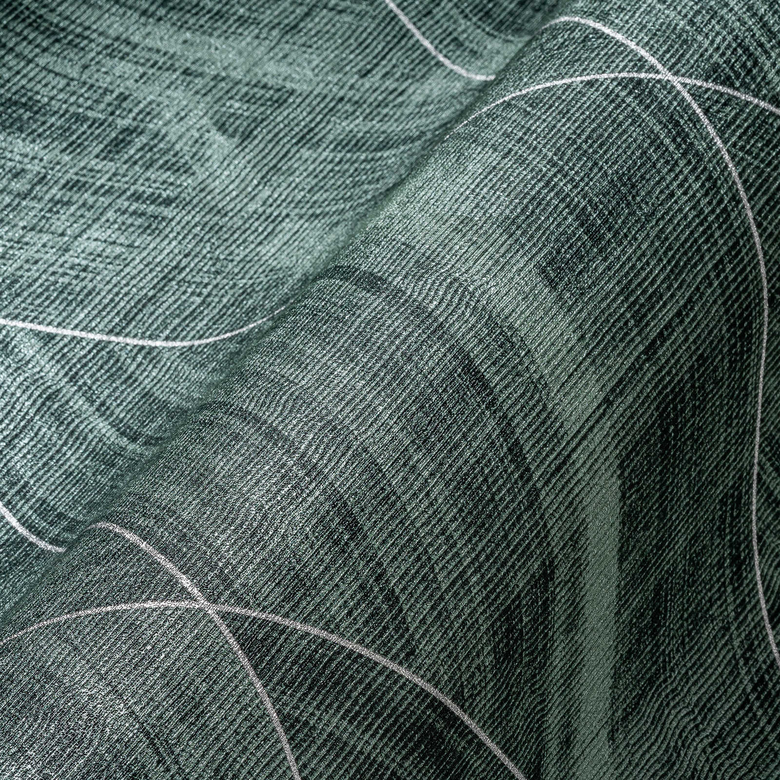             Rauten Tapete mit melierter Textiloptik – Metallic, Grün
        