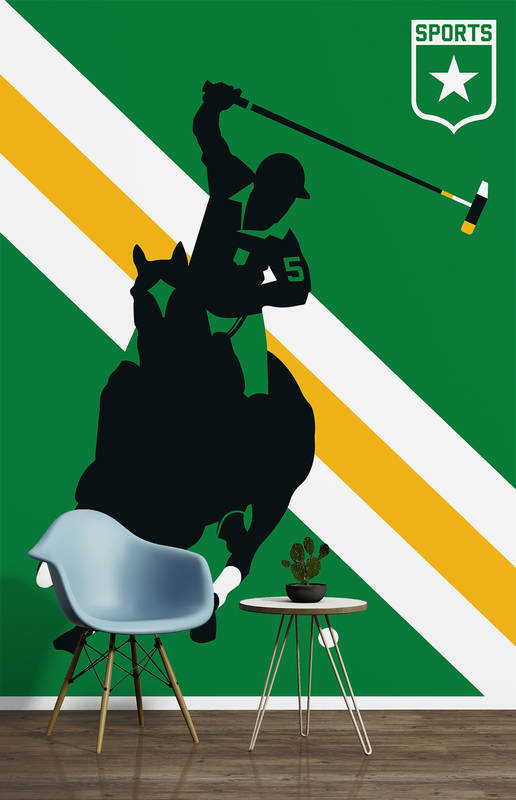 wandtattoo, Silhouette, Golfspieler, grüner Hintergrund, Sportkunst