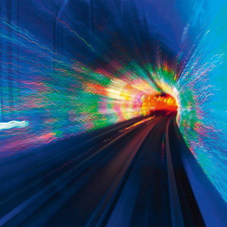 Lichtstreifen, Tunnel, Bahn, Nacht, Beleuchtung