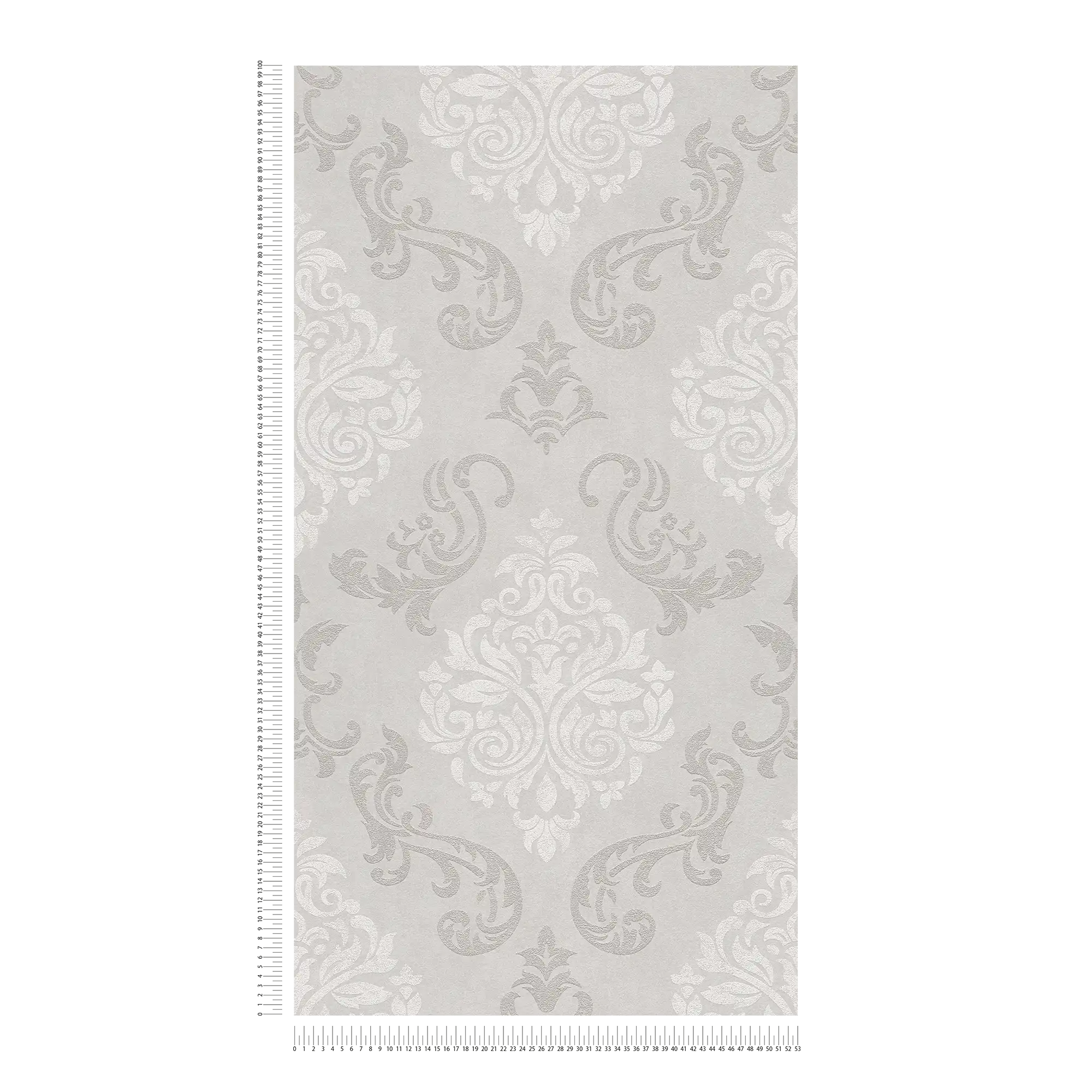Ornamente Tapete Barock Stil mit Glitzereffekt – Beige, Creme, Metallic
