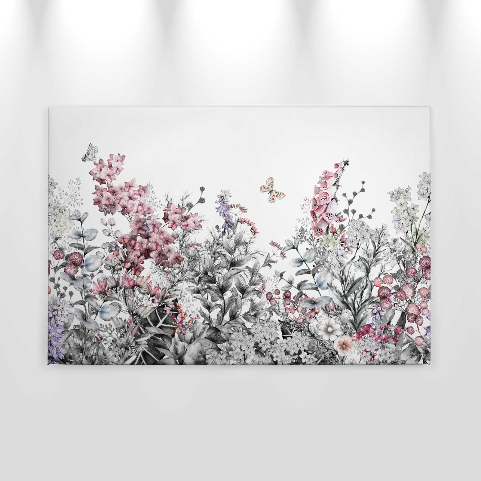             Canvas with Plain Painted Flowers - 0.90 m x 0.60 m
        