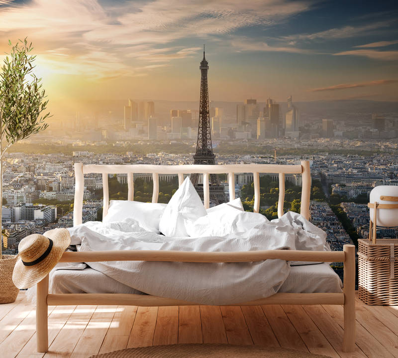 Fototapete Eifel Turm Paris – Grün, Grau, Gelb