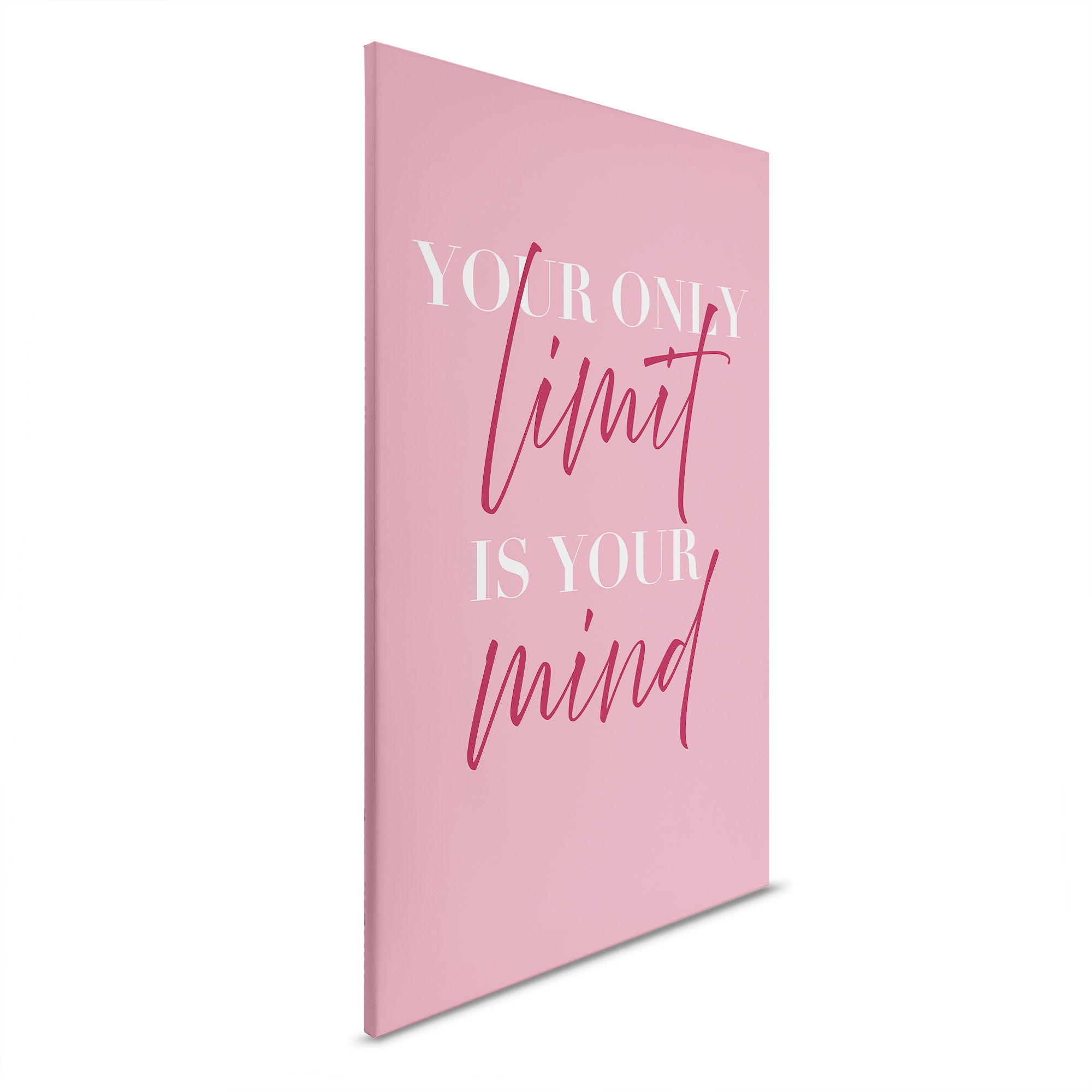         Tableau toile Ta limite est ton esprit - art de la motivation en rose - 30 x 45 cm - rose, rouge
    