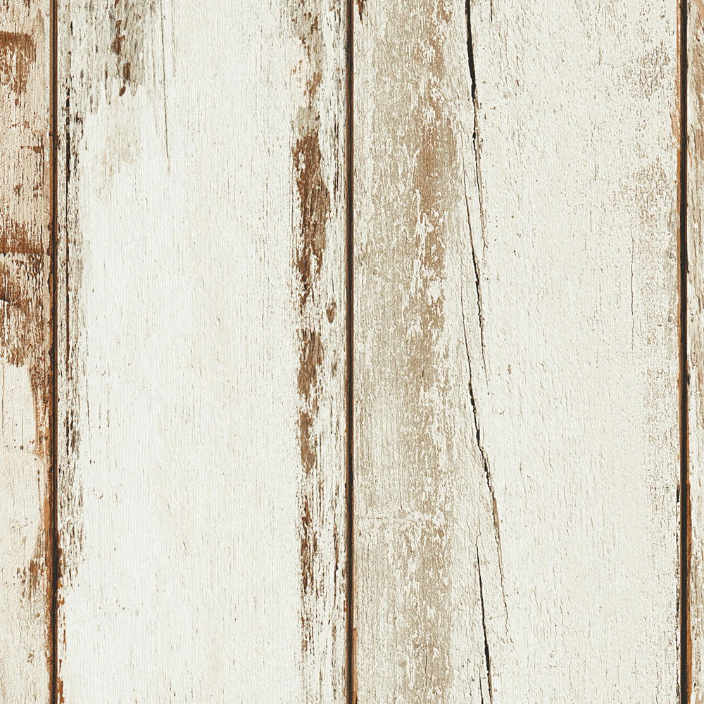             Vintage Holztapete, Used Optik, rustikaler Landhausstil – Creme, Braun
        