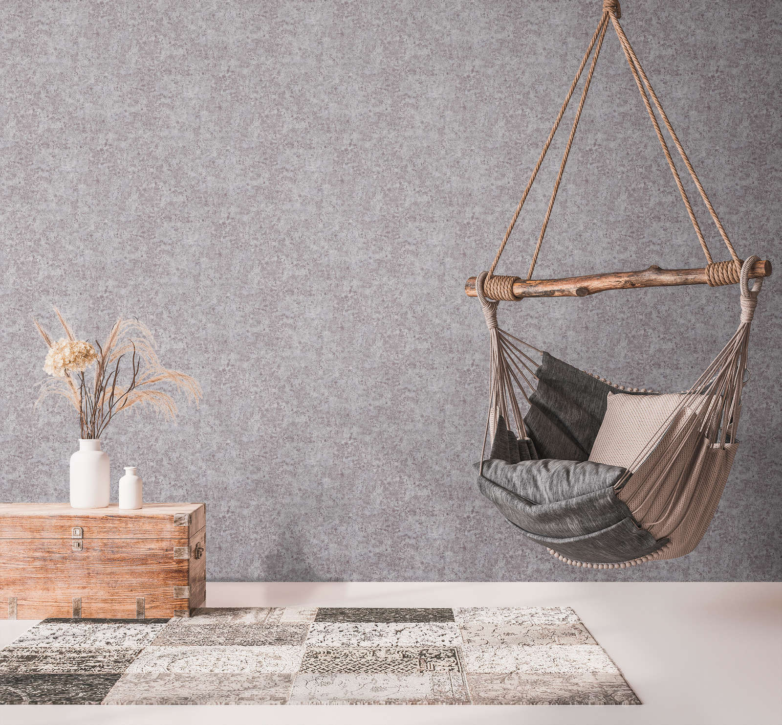             Vliestapete mit glänzenden Metalliceffekt – Grau, Silber, Braun
        